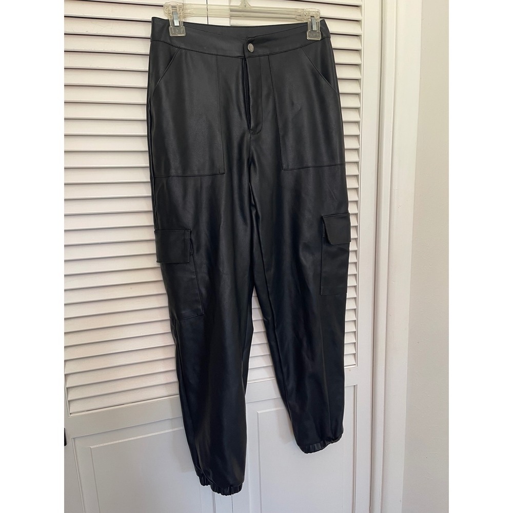 Weissman Faux Leather Cargo Joggers XSA Dance Jazz Hip Hop Costume Pants